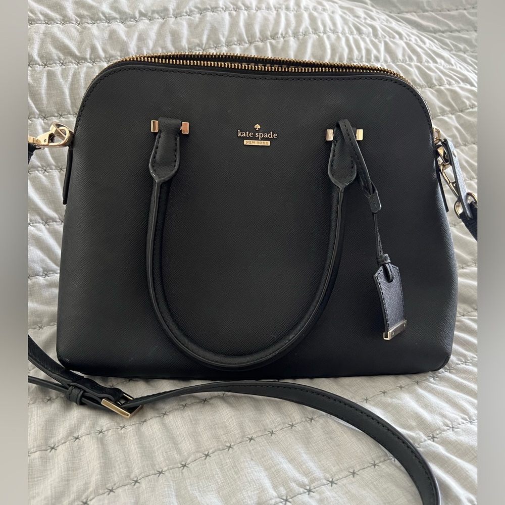 Kate Spade Cameron street black leather crossbody bag with strap